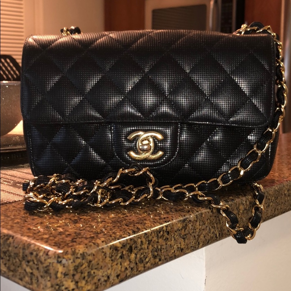 Authentic Chanel calf flap mini purse